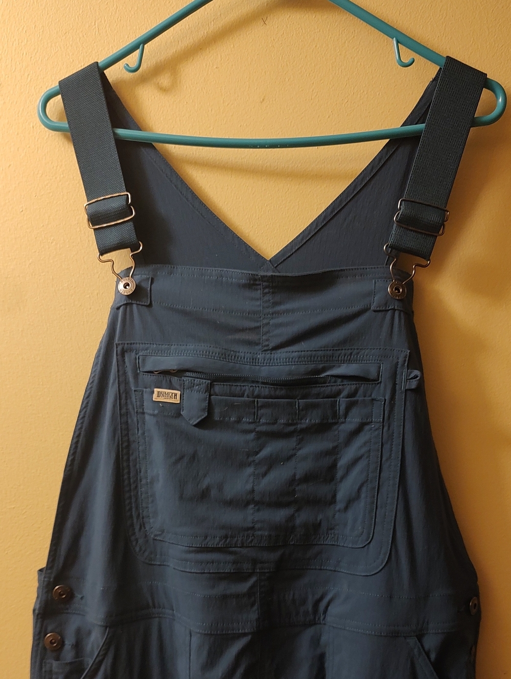 Duluth Trading Co Teal L x 35 Heirloom Gardening Bib Overalls